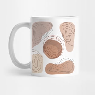 Boho Abstract Shape Warm Toned  minimalist Print Mug